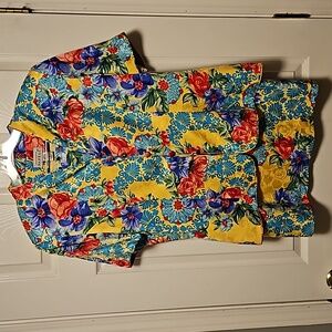 Adrianna Papell Vintage Floral Silk Skirtsuit